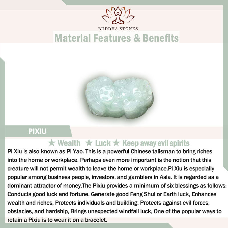 Nimara Ritual FengShui Jade PiXiu Blessing Car Pendant Decoration