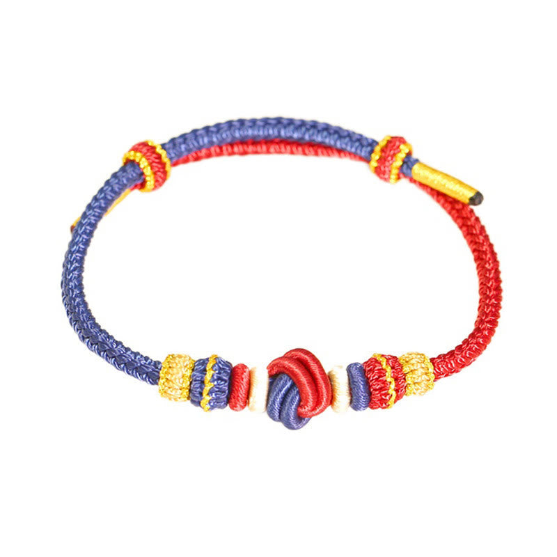Nimara Ritual Two-Color Rope Handcrafted Eight Thread Peace Knot Luck Connection Bracelet