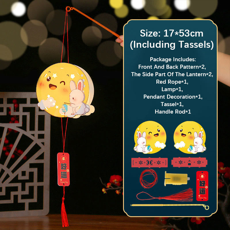 Nimara Ritual DIY Good Luck Cute Rabbit Paper Lantern Lamp Mid-Autumn Festival Lantern Decoration