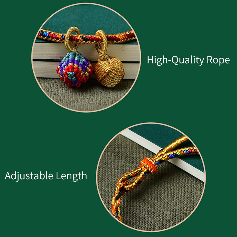Nimara Ritual Colorful Rope Luck Handmade Zongzi Golden Ball Charm Bracelet