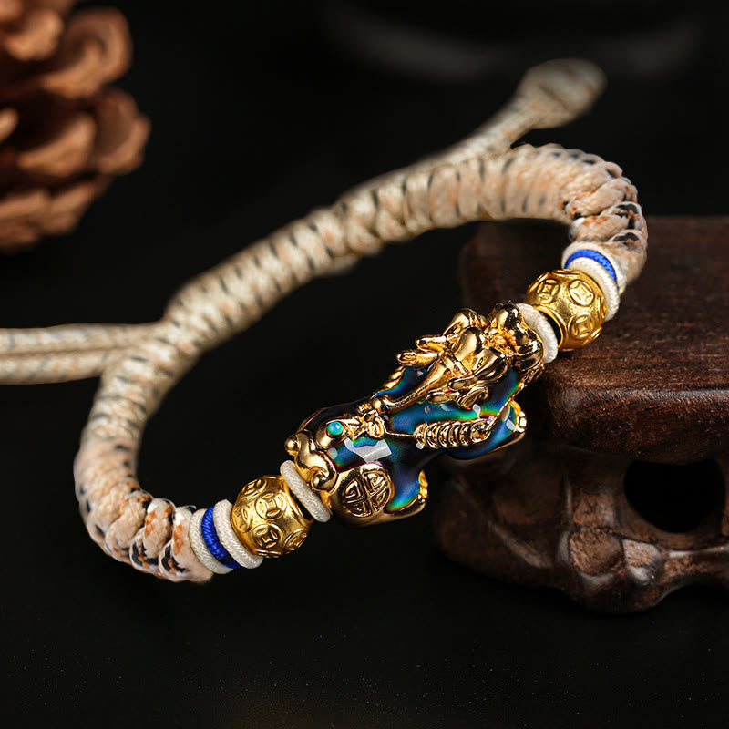 Nimara Ritual Feng Shui PiXiu Color Change Copper Coin Beads Wealth String Bracelet