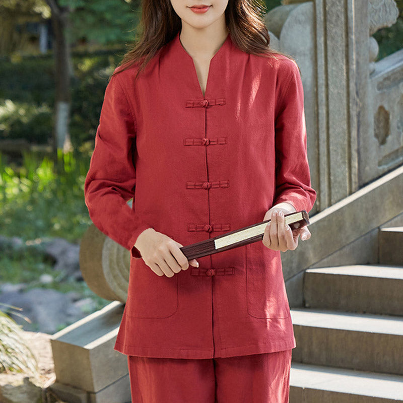 Nimara Ritual Spiritual Zen Practice Yoga Meditation Prayer Uniform Cotton Linen Clothing Women's Set