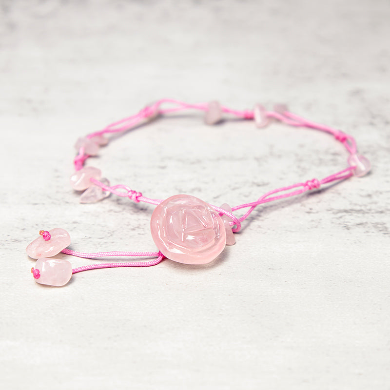 Nimara Ritual Amethyst Pink Crystal Green Aventurine Rose Inner Peace Healing Anklet