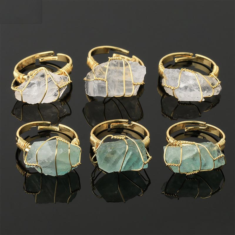 Nimara Ritual Natural Crystal Gemstone Amethyst Adjustable Ring