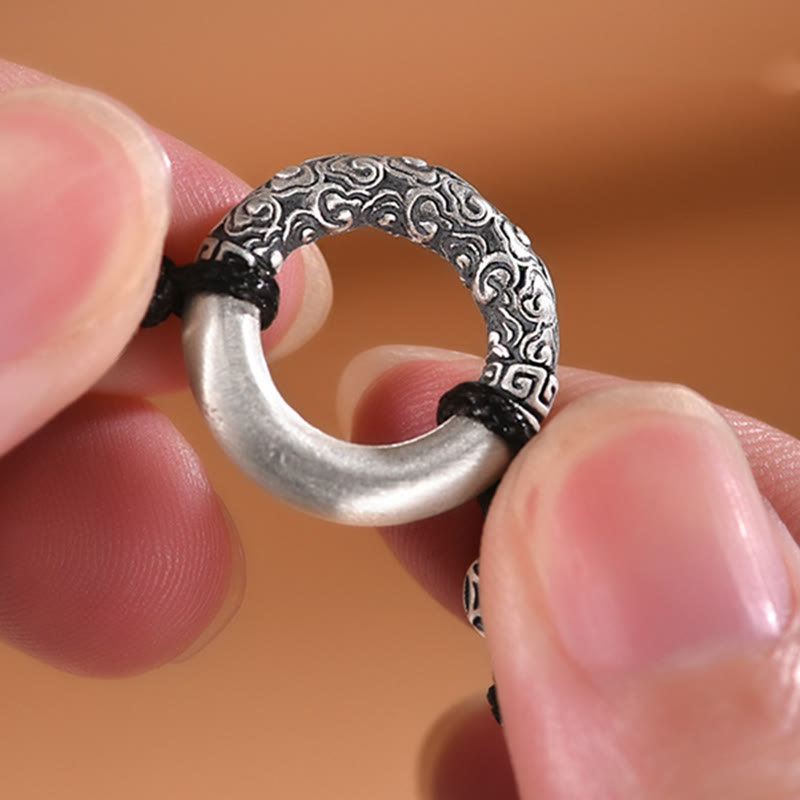 Nimara Ritual 999 Sterling Silver Fu Character Peace Buckle Copper Coin Auspicious Clouds Fortune Bracelet