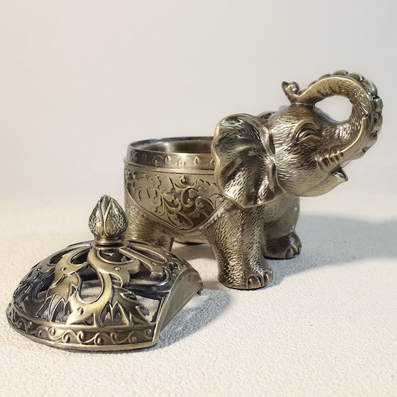 Nimara Ritual Elephant Alloy Incense Holder Home Decoration Incense Burner