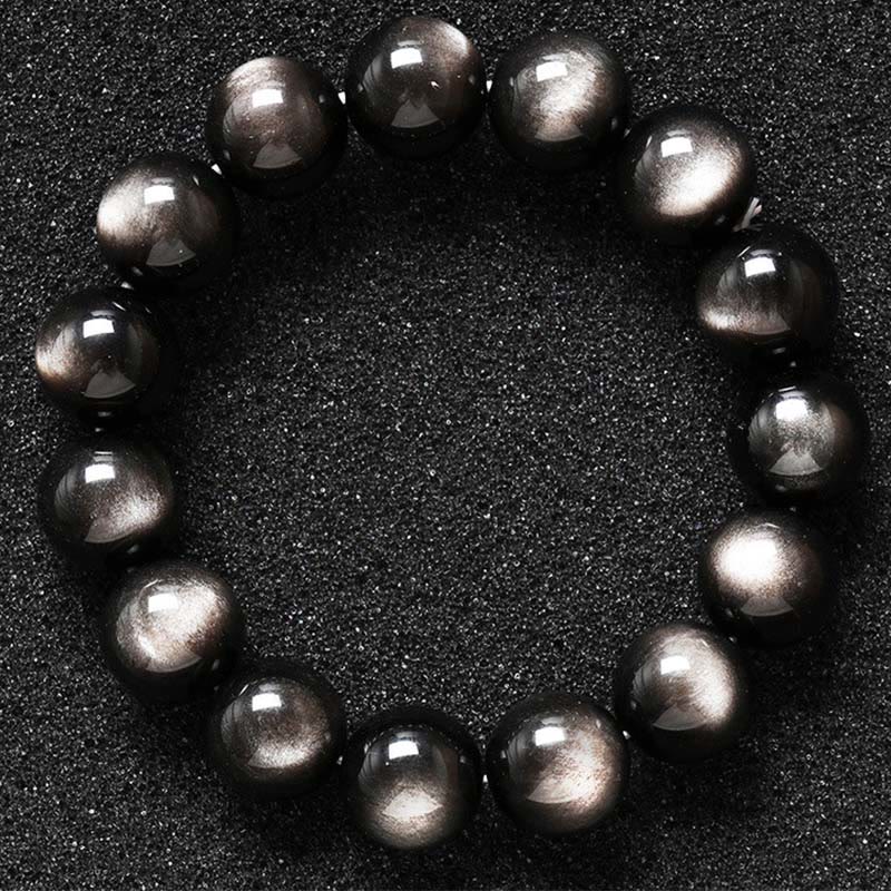 Nimara Ritual Natural Silver Sheen Obsidian Soothing Protection Bracelet