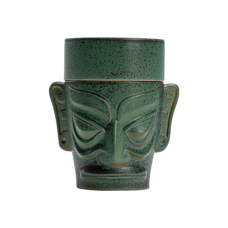 Nimara Ritual Bronze Age Relics Sanxingdui Mask Three Star Mound Ceramic Healing Incense Burner