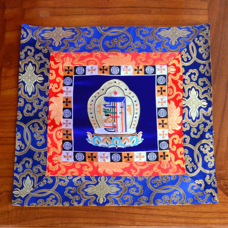 Nimara Ritual Prayer Altar Mat Meditation Strength Endless Knot Vajra Man-Bcu Kalachakra Auspicious Symbols