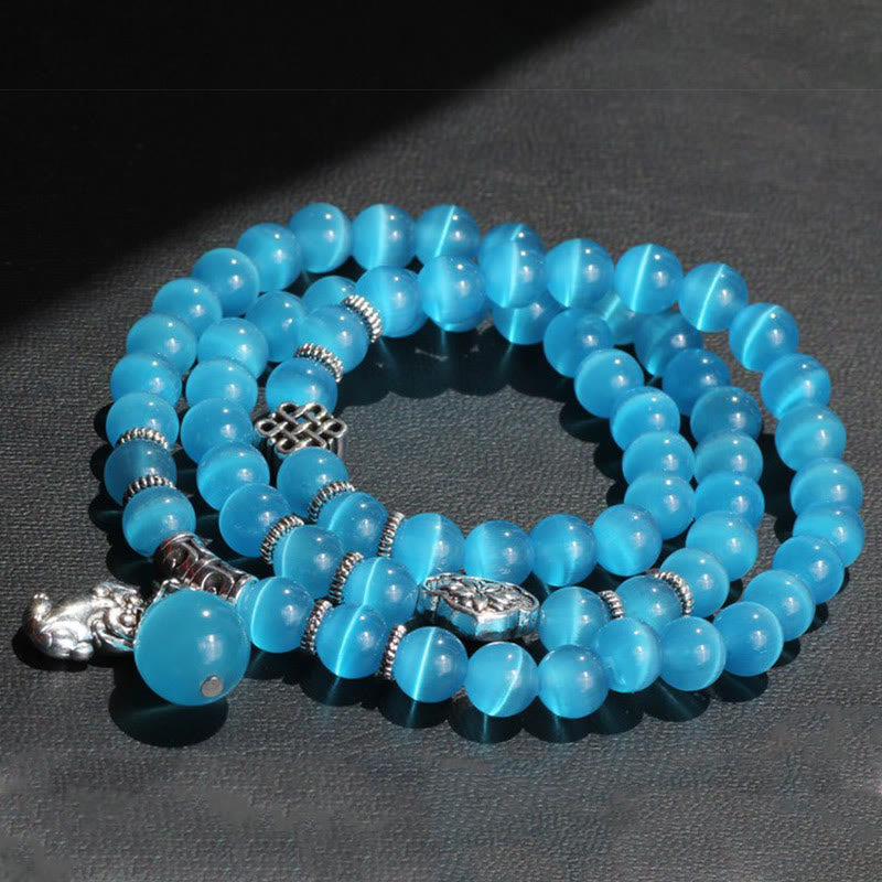 Nimara Ritual Cat Eye PiXiu Support Triple Wrap Bracelet