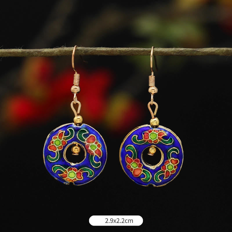 Nimara Ritual Lotus Butterfly Flower Alloy Copper Enlightenment Drop Earrings