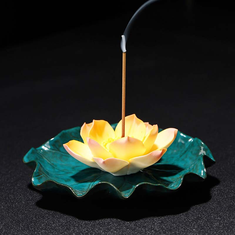 Nimara Ritual Tibetan Lotus Blessing Incense Burner Decoration
