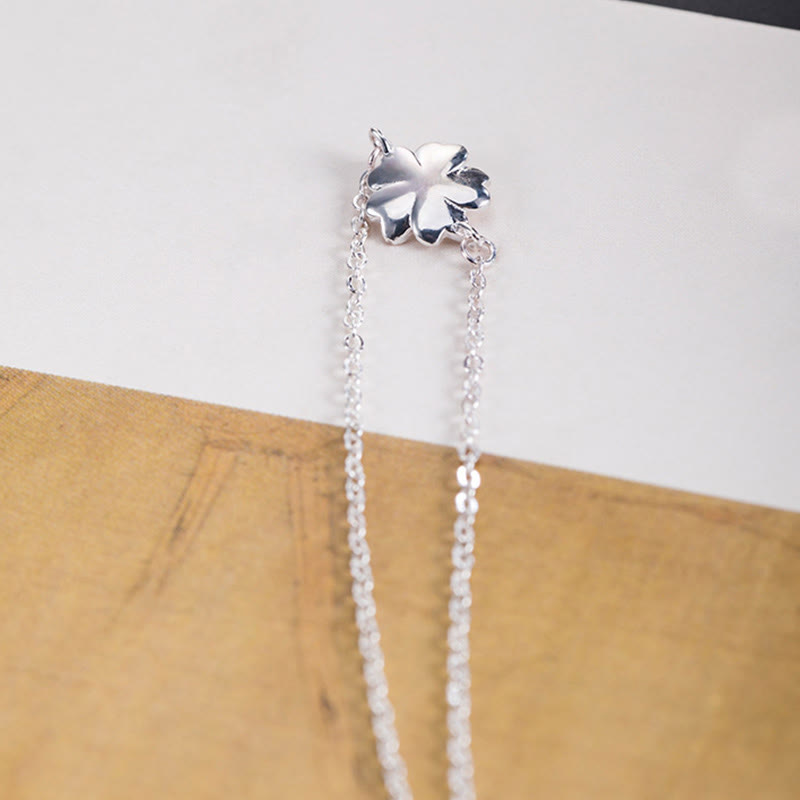 Nimara Ritual 925 Sterling Silver Cherry Blossom Blessing Chain Bracelet