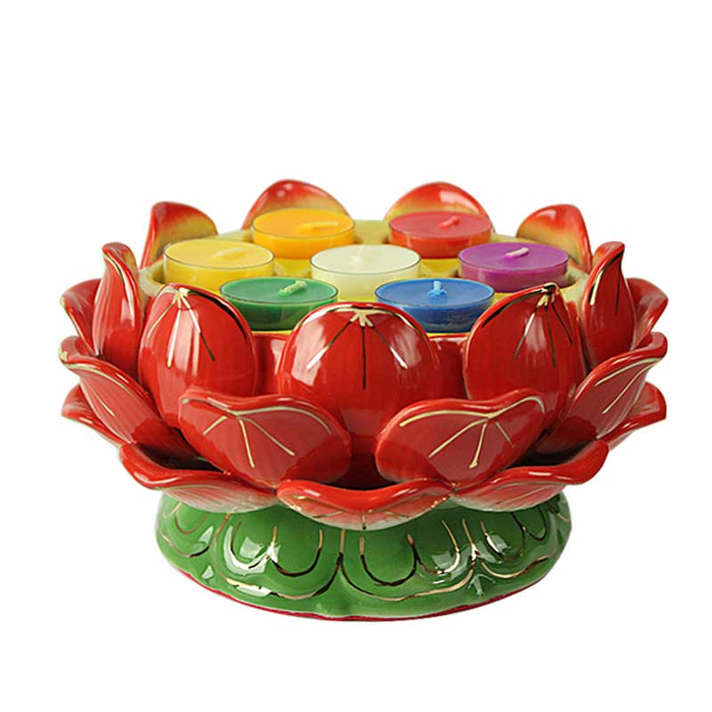 Nimara Ritual Meditation Prayer Altar Lotus Flower Candle Holder Buddhist Temple Rituals Use Items