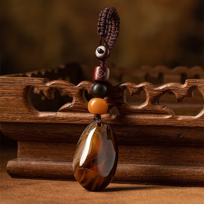 Nimara Ritual Random Sardonyx Stone Positive Key Chain