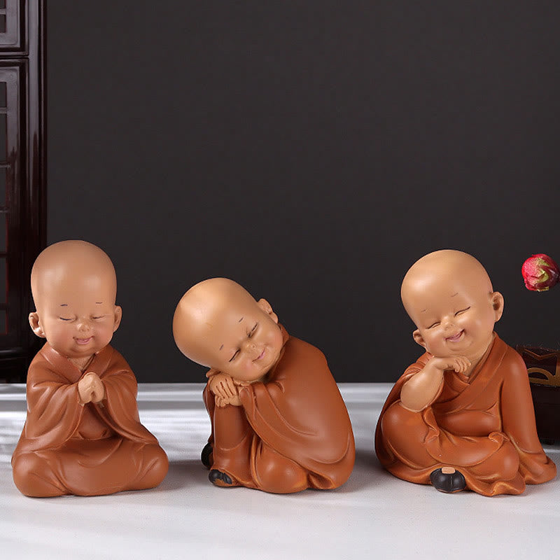 Nimara Ritual Small Mini Meditation Praying Monk Serenity Resin Home Decoration