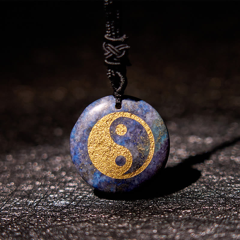 Nimara Ritual Various Crystal Amethyst Tiger Eye Green Aventurine Yin Yang Spiritual Necklace Pendant
