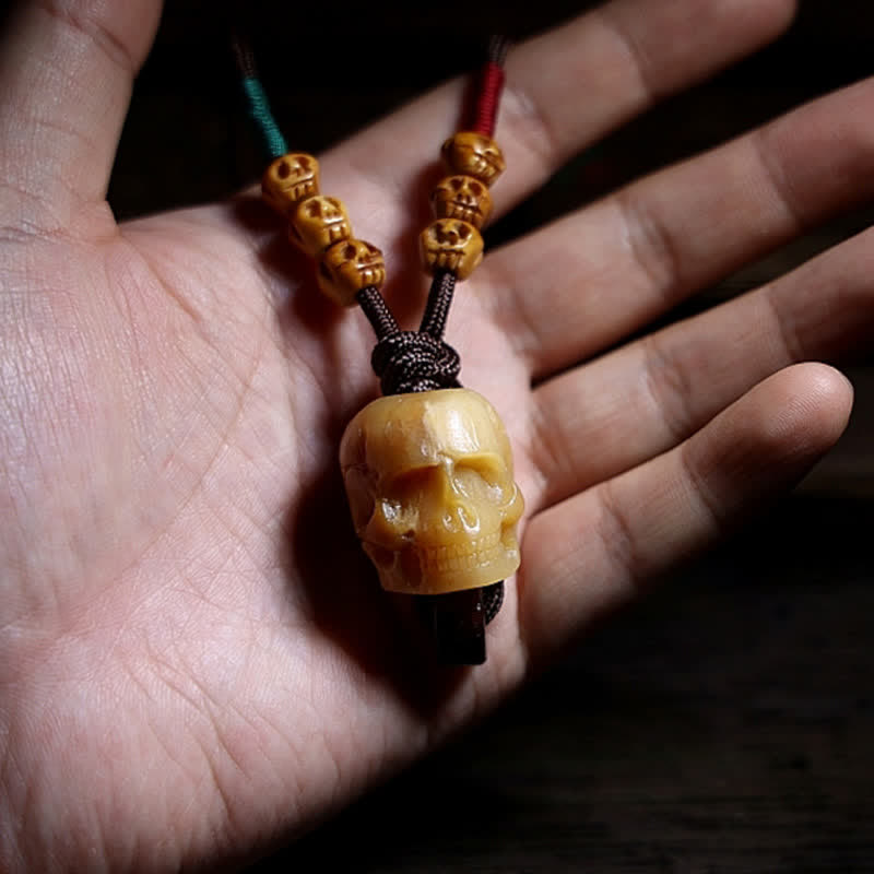 Nimara Ritual Tibetan Camel Bone Skull The Lord of the Corpse Forest Protection Necklace Pendant