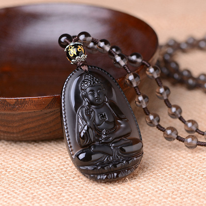 Nimara Ritual Chinese Zodiac Obsidian Protection Necklace