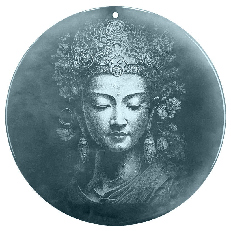 Nimara Ritual Kwan Yin Avalokitesvara Jade Abundance String Necklace Pendant
