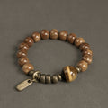 Nimara Ritual Kuka Seed Tiger Eye Gold Sheen Obsidian Brass Copper Wealth Luck Bracelet