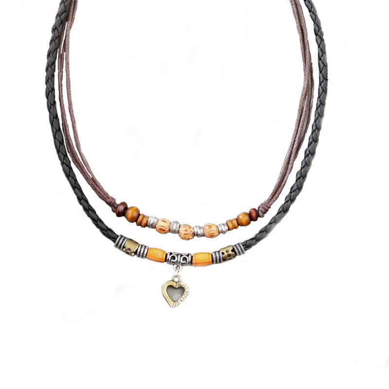 Nimara Ritual Love Heart Pattern Bead Healing Necklace Pendant Bracelet