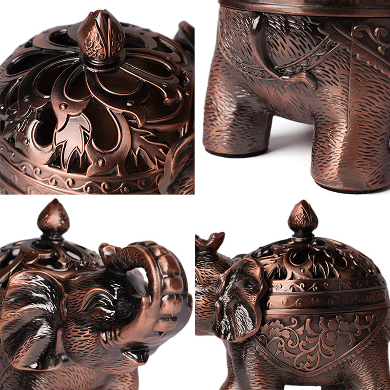 Nimara Ritual Elephant Alloy Incense Holder Home Decoration Incense Burner