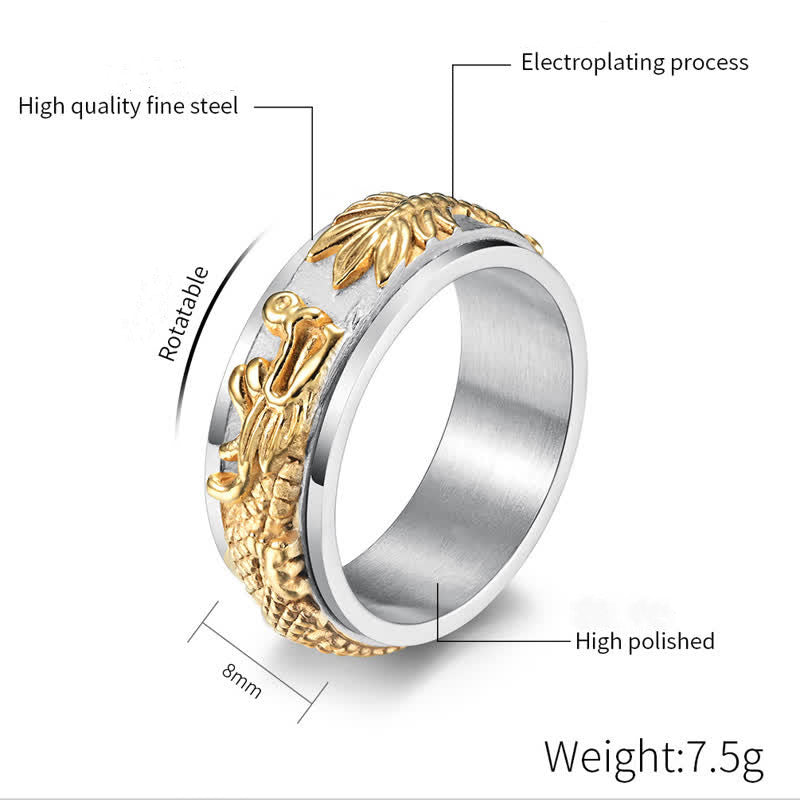 Nimara Ritual Dragon Titanium Steel Stimulation Rotatable Ring