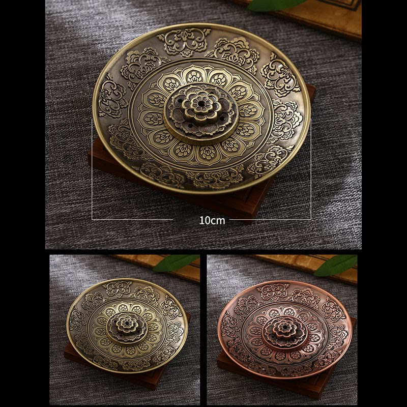 Nimara Ritual Lotus Dragon Phoenix Eight Auspicious Symbols Zinc Alloy Incense Stick Holder Healing Incense Burner Decoration