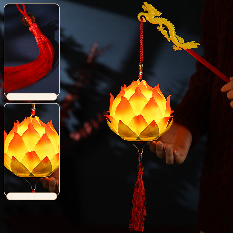 Nimara Ritual DIY Lotus Flower Dragon Lantern Tassel Lamp Decoration