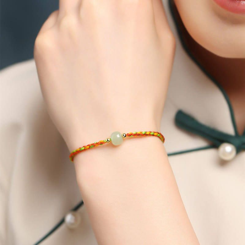Nimara Ritual Colorful Rope Luck Jade Bead Abundance Bracelet
