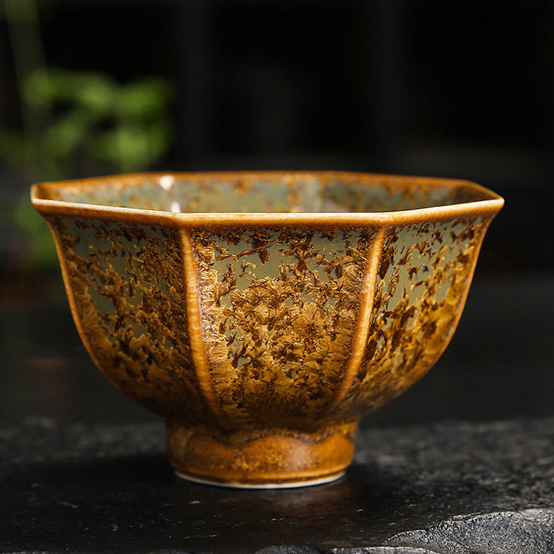 Nimara Ritual Colorful Brown Ceramic Teacup Kung Fu Tea Cup Bowl