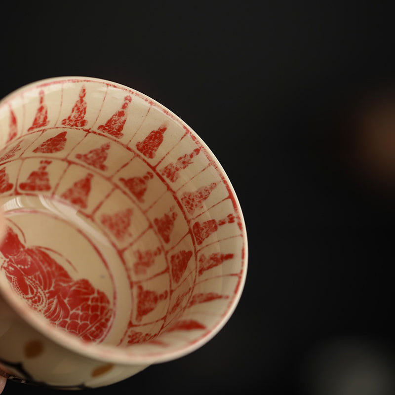 Nimara Ritual Dunhuang Color Thousand Buddhas Teacup Kung Fu Tea Cup 100ml