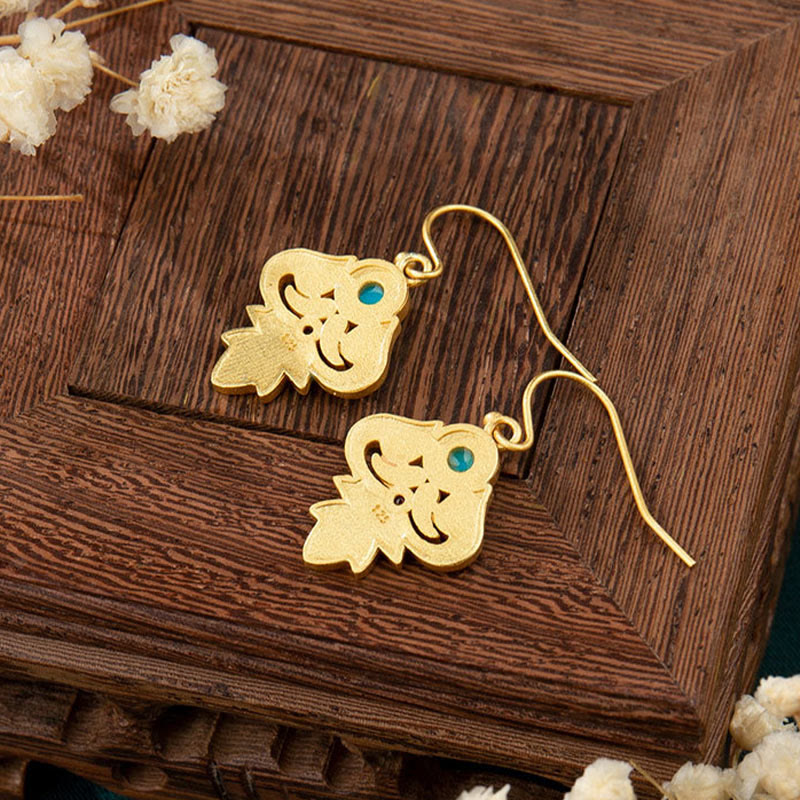 Nimara Ritual Copper Enamel Turquoise Positive Drop Earrings
