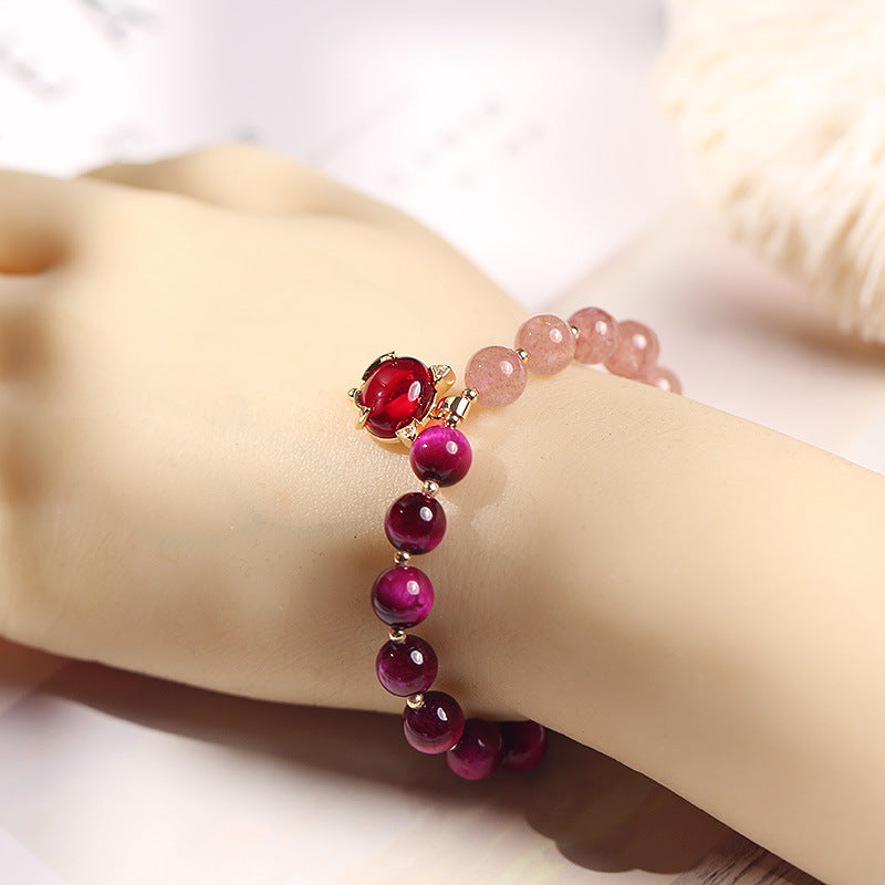 Nimara Ritual Natural Strawberry Quartz Pixiu Love Bracelet