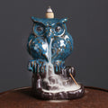 Nimara Ritual Cute Owl Ceramic Backflow Smoke Fountain Meditation Healing Incense Burner Decoration