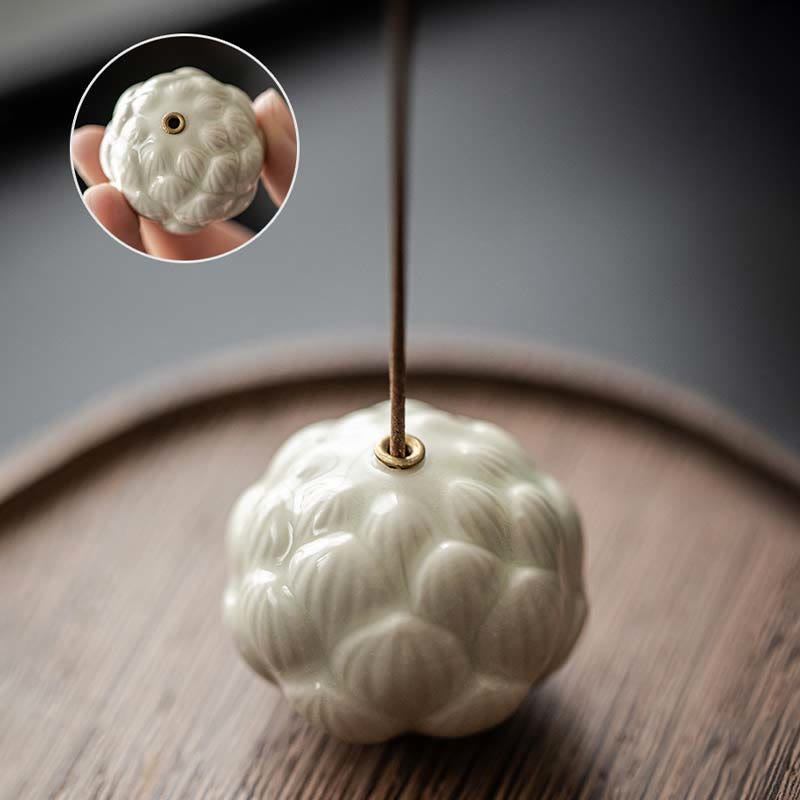 Nimara Ritual Mini Lotus Flower Meditation Ceramic Stick Small Incense Burner Decoration