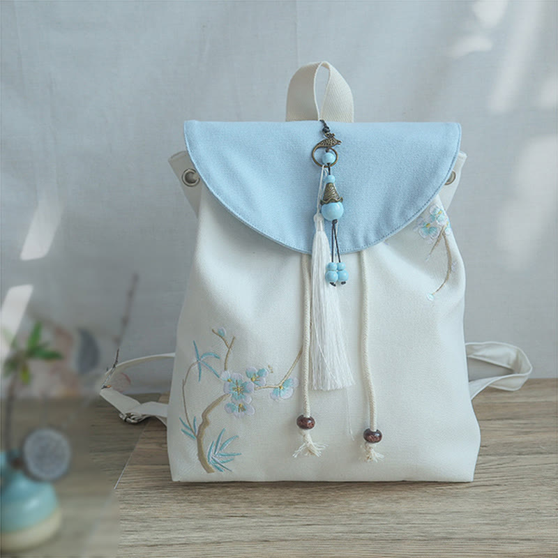 Nimara Ritual Handmade Embroidered Large Capacity Canvas Backpack