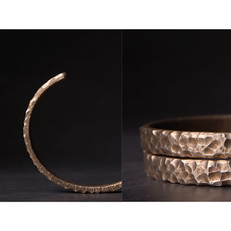 Nimara Ritual Lava Rock Stone Copper Balance Cuff Bracelet Bangle