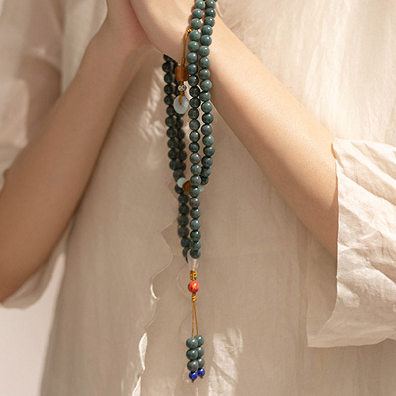 Nimara Ritual 108 Beads Bodhi Seed Blessing Meditation Bracelet Mala