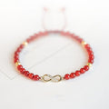 Natural Red Agate Endless Knot Four Leaf Clover Star Confidence String Bracelet