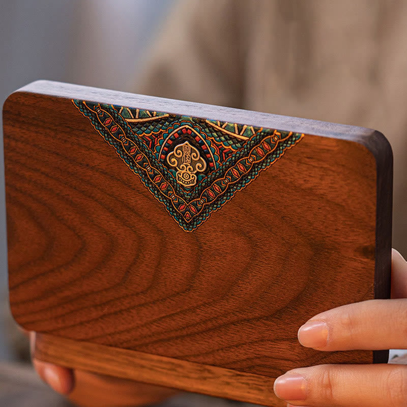 Nimara Ritual Vintage Handmade Black Walnut Wood Jewelry Storage Box Wooden Gift Box