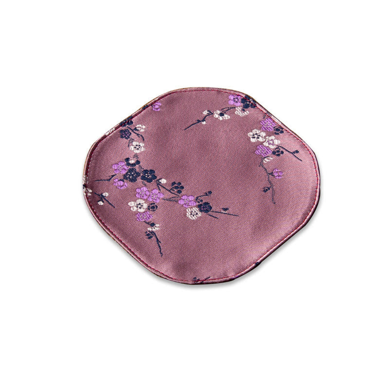 Nimara Ritual Sea Wave Bamboo Plum Blossom Brocade Embroidery Cup Mat Pad Tea Cup Coaster Kung Fu Tea Mat