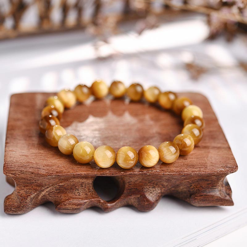 Nimara Ritual Anxiety Stress Healing Crystal Tiger Eye Bead Bracelet