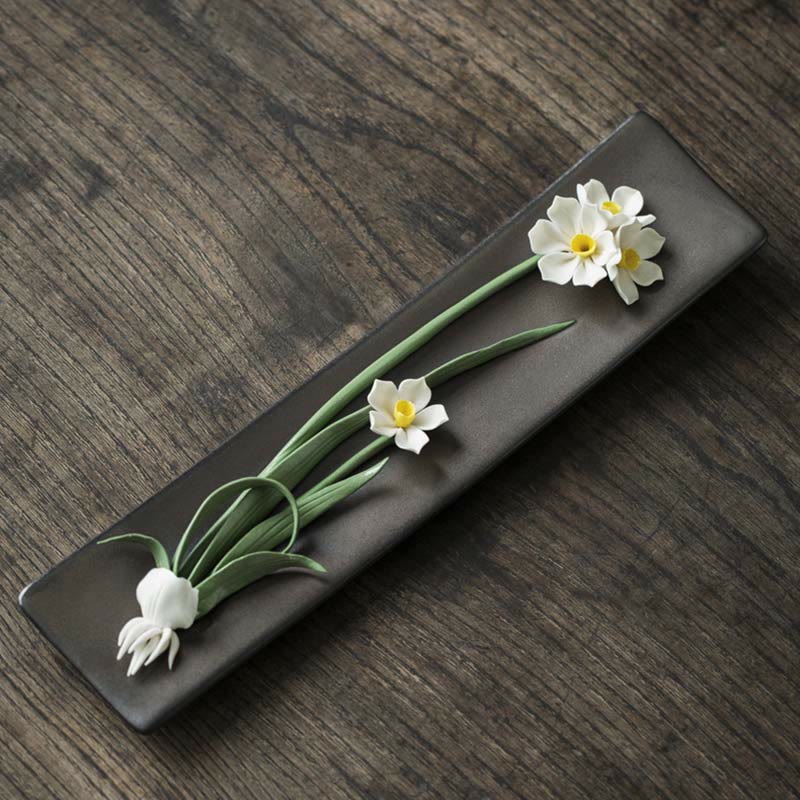 Nimara Ritual Lotus Peony Rose Flower Ceramic Spiritual Incense Burner