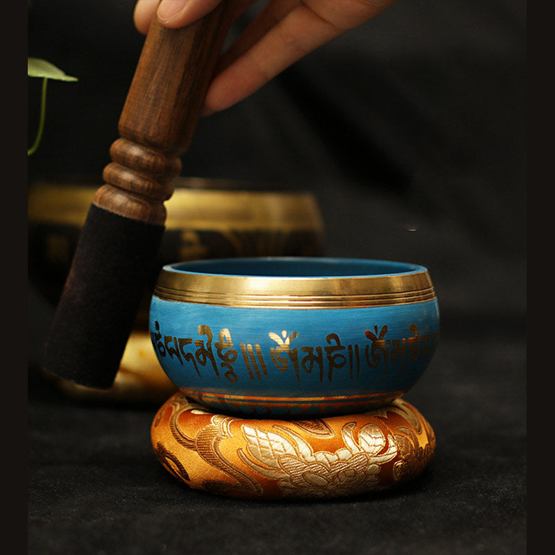 Nimara Ritual Tibetan Meditation Sound Bowl Handcrafted for Healing and Mindfulness Support Protection Singing Bowl Set