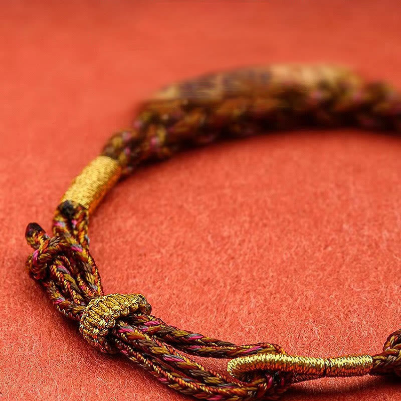 Nimara Ritual Tibetan Five God Of Wealth Thangka Luck Braid String Bracelet