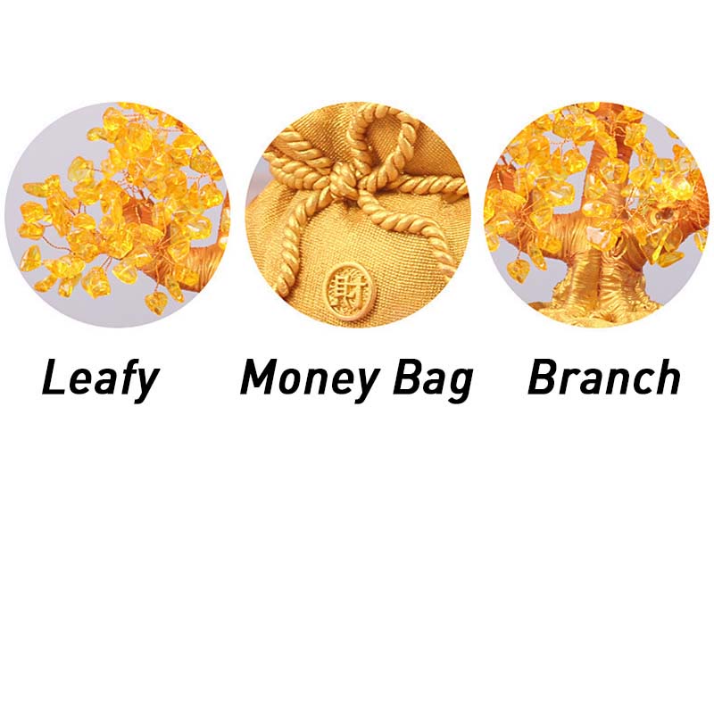 Nimara Ritual Natural Citrine Money Tree Gemstone Ornament - Feng Shui for Prosperity