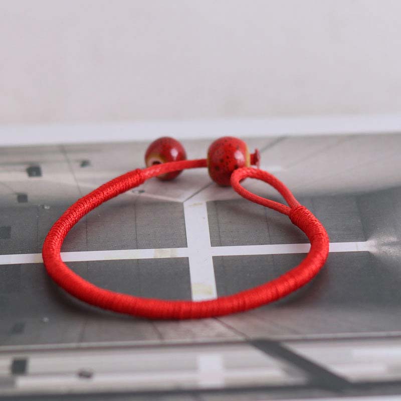 Nimara Ritual FengShui Lucky Red String Ceramic Bracelet