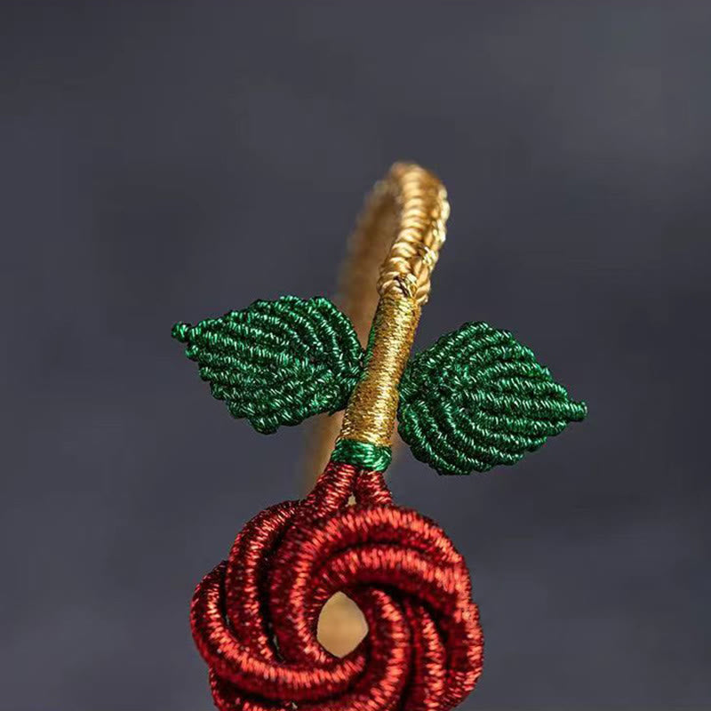 Nimara Ritual Rose Flower Rope Eight Thread Peace Knot Luck Handmade Bracelet